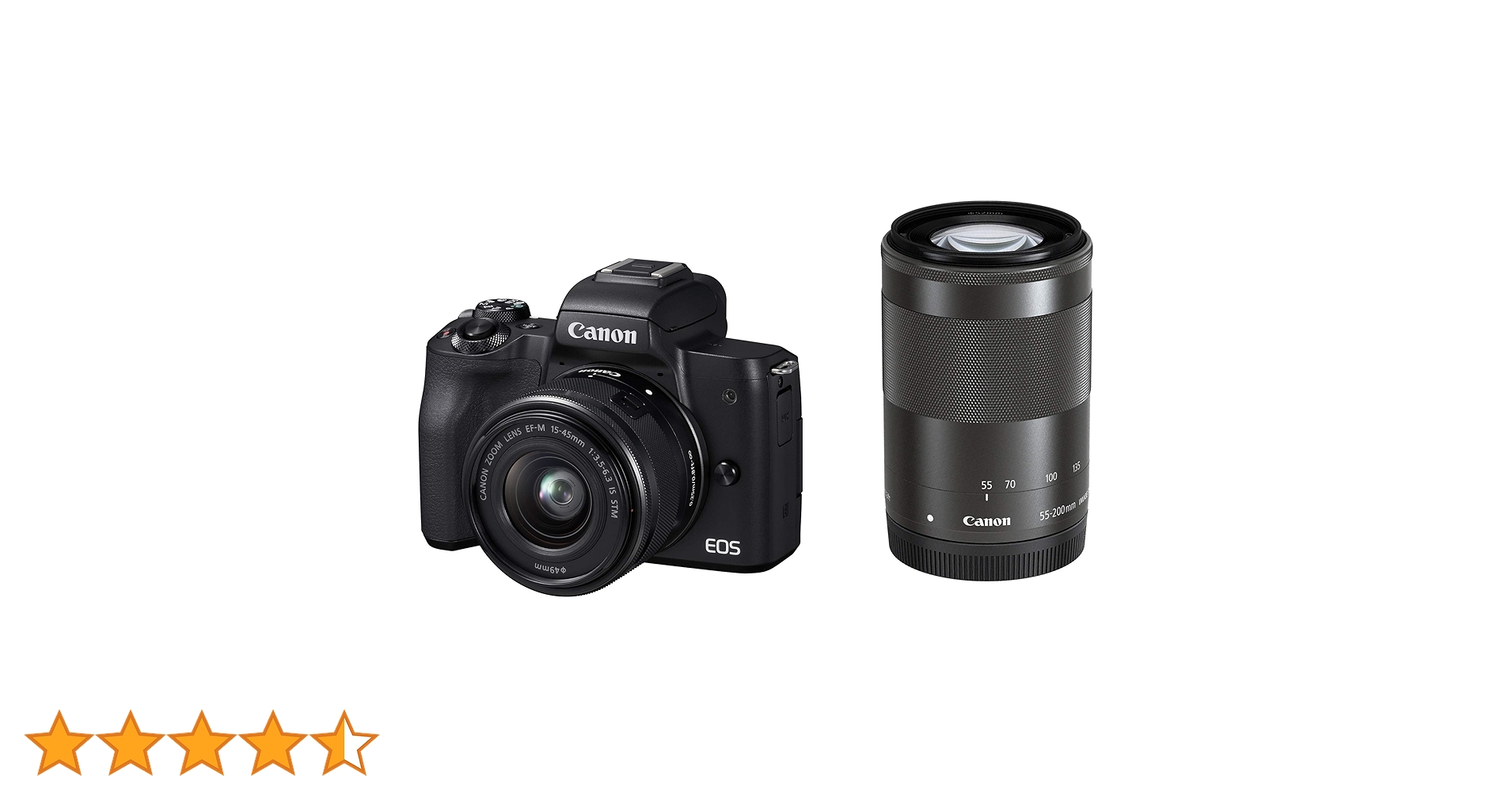 Buy Canon EOS Kiss M Mirrorless SLR Camera Double Zoom Kit, Black